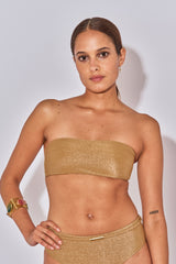 JUNIA GOLD LUREX BANDEAU-TOP