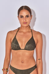 KATE PAD SCHWARZES GEPOLSTERTES TRIANGLE-TOP AUS LUREX