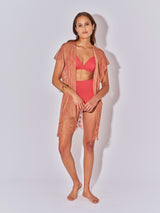 GILET COURT MAILLE LIM LUREX LITCHI