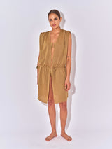 GILET ROBE MAHI LUREX DORE