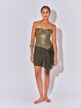 SHORT BLACK LUREX TIE-UP PAREO