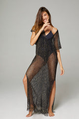 PONCHO LONG LUREX BLACK