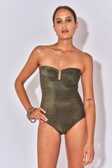 SHANA LUREX SCHWARZER EINTEILIGER BADEANZUG