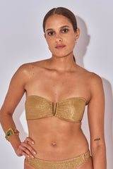 SHIRAZ GOLD LUREX BANDEAU-TOP