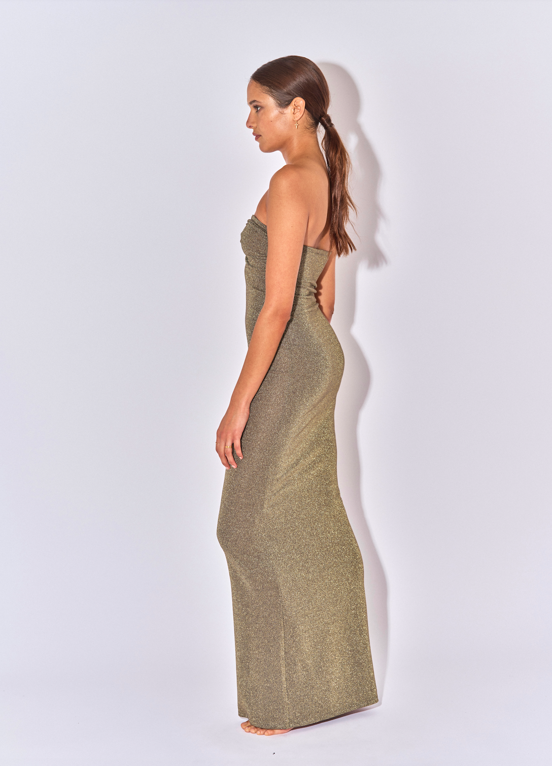 ROBE LONGUE BUSTIER LANA LUREX MINERAL