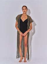 GILET LONG LIMA LUREX NOIR