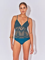 MAILLOT DE BAIN UNE PIECE TANIA CROCHET PETROL
